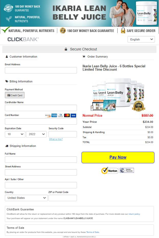 Ikaria Lean Belly Juice - Secure Order Page